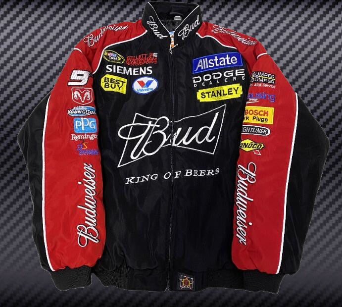 Embroidered Budweiser Racing Bomber Jacket
