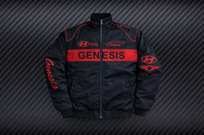 Embroidered Genesis Coupe Racing Bomber Jacket