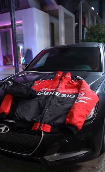 Embroidered Genesis Coupe Racing Bomber Jacket